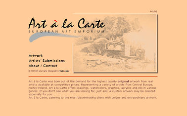 website for Art à la Carte